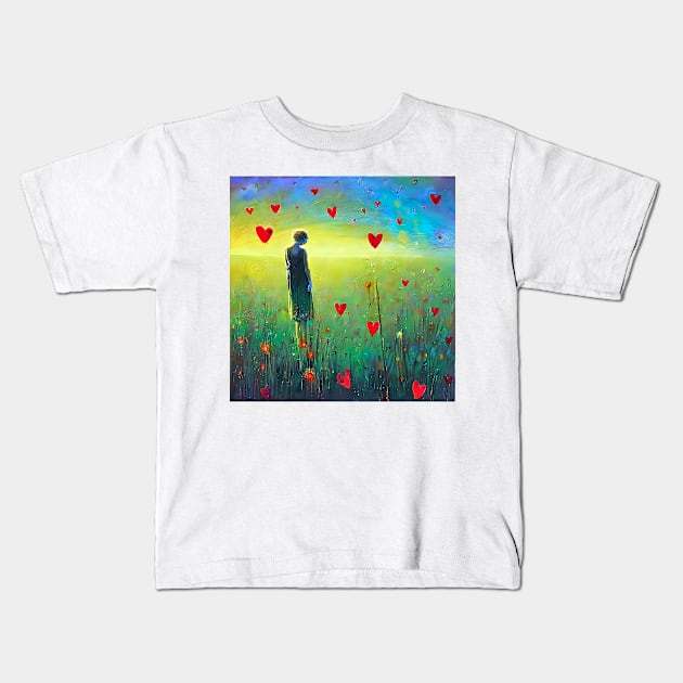 lonely heart Kids T-Shirt by bogfl